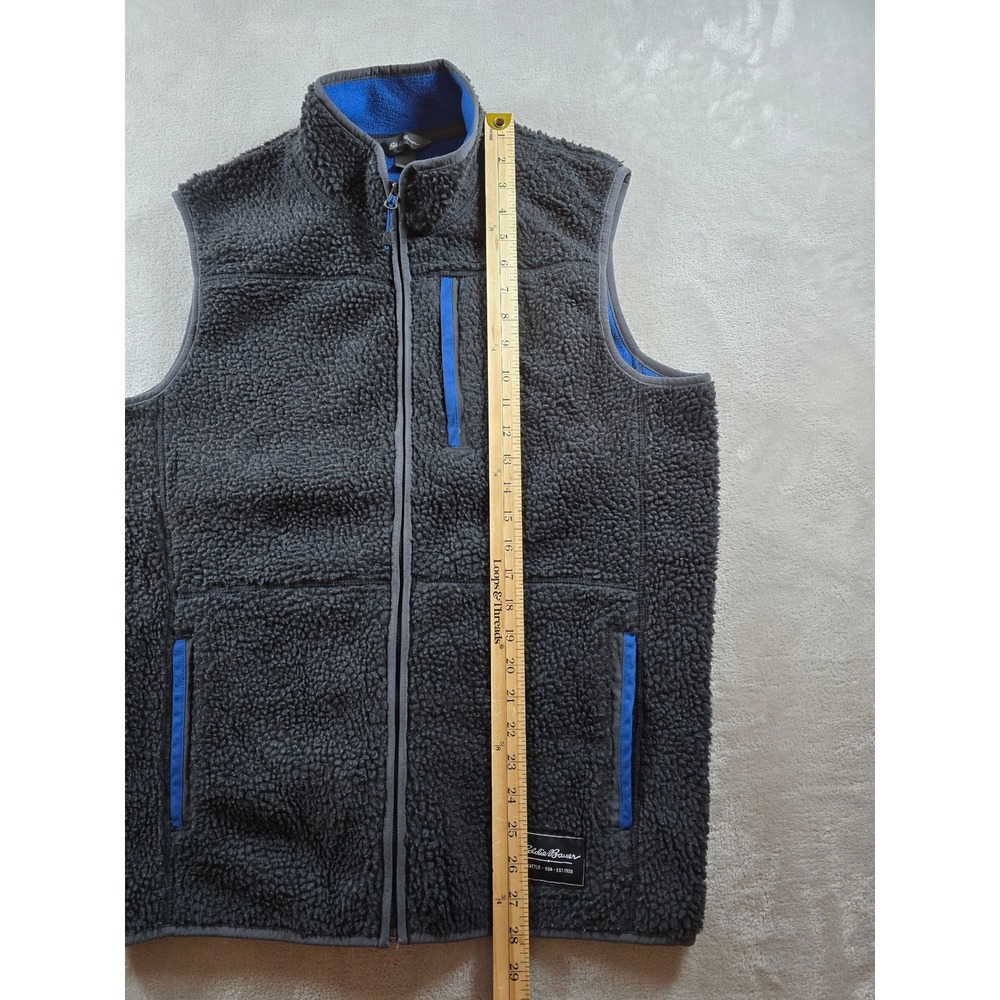 Eddie Bauer Chilali Faux Shearling Fleece Vest Mens M Full Zip Sherpa - Picture 3 of 9